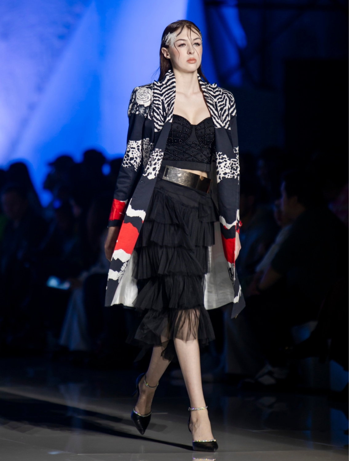Aeris Long Printed Trenchcoat