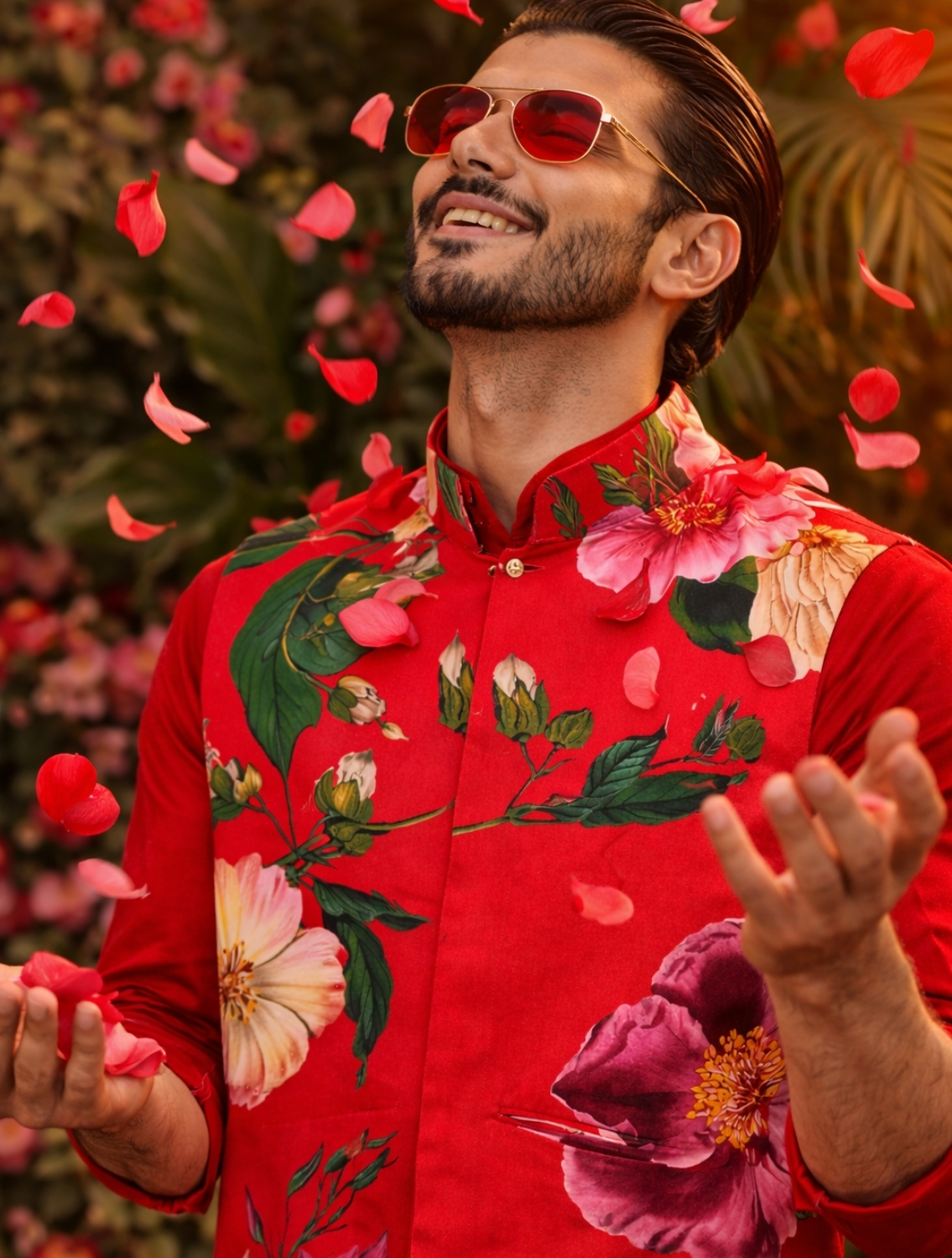 Dali Printed Floral Waistcoat