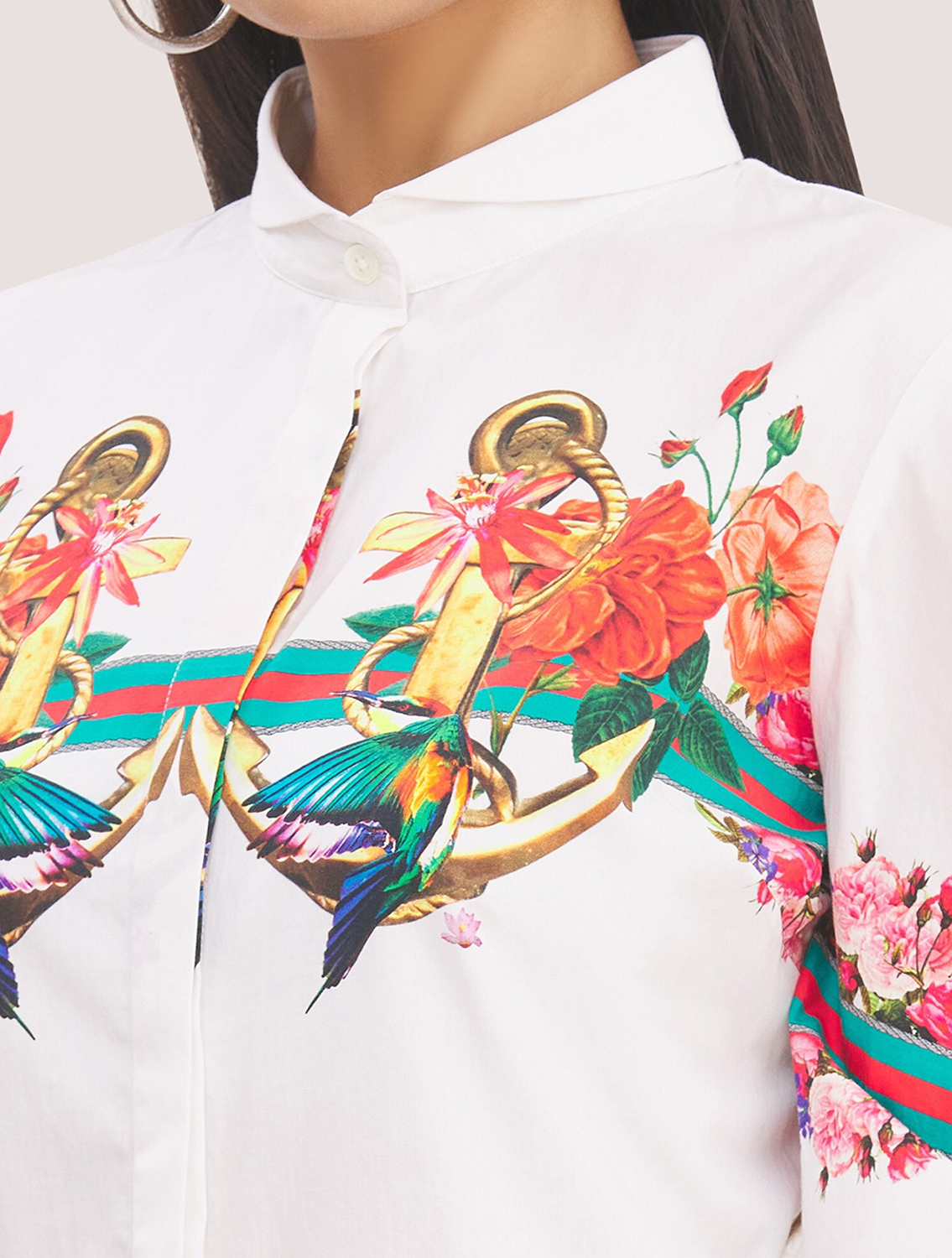 Emma White Anchor Signature Shirt Dress