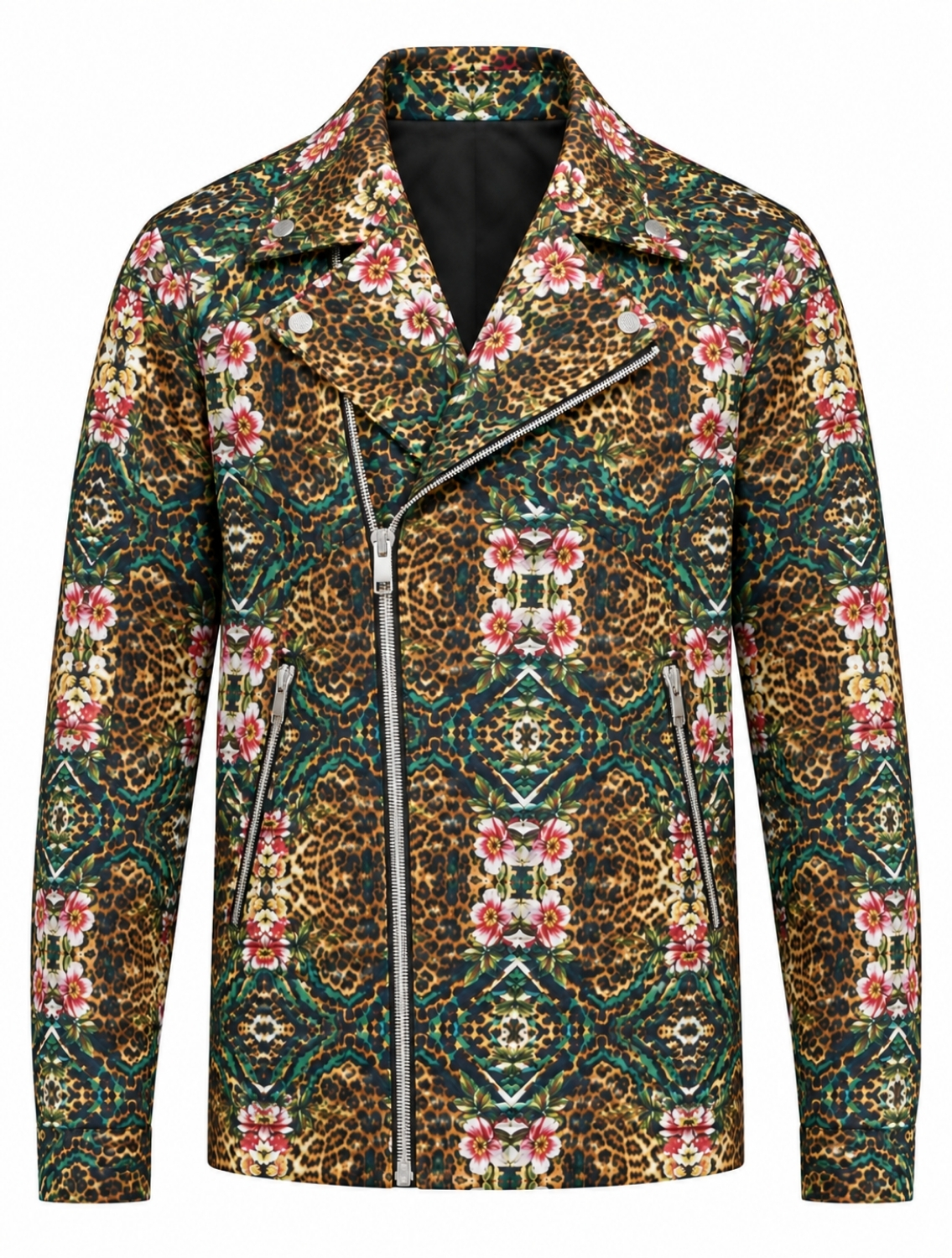 Neoleo Printed Biker Jacket