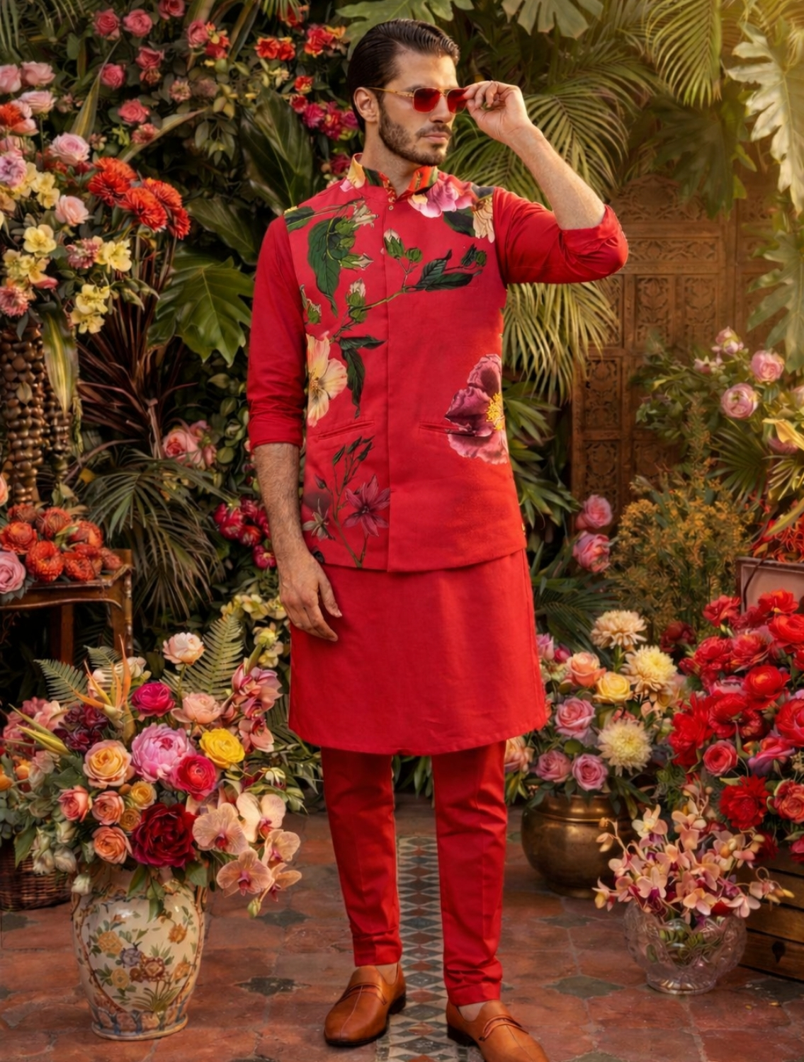 Dali Printed Floral Waistcoat