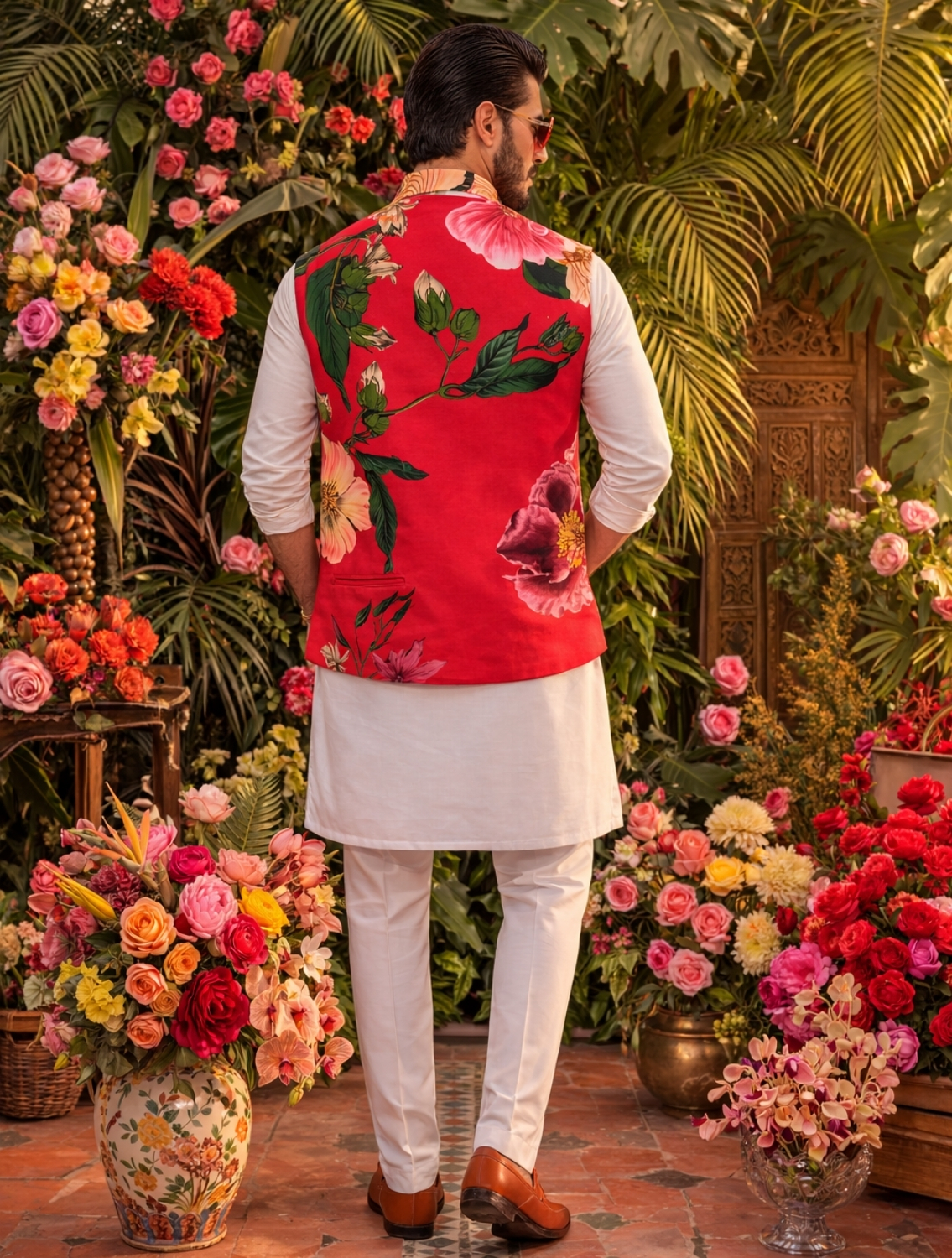 Dali Printed Floral Waistcoat