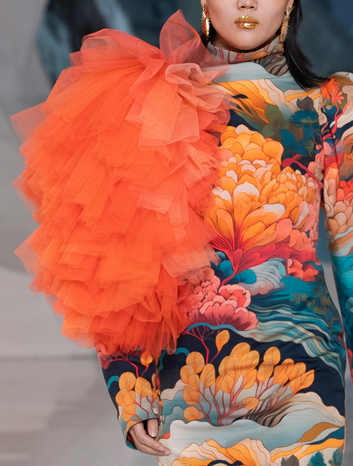 Kashmir Ruffle Printed Dress