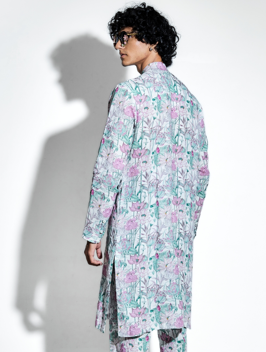 Kunala Lotus Printed Linen Set