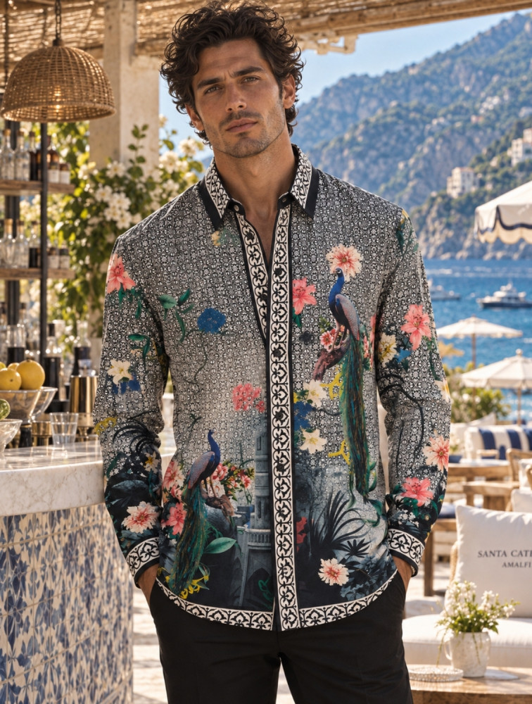 Image of Riyaz Black Printed Shirt
