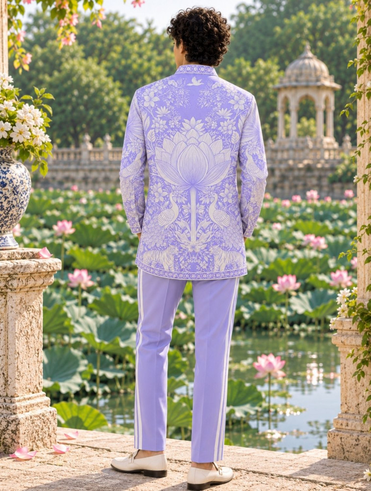 Image of Ruhan Lavendar Printed Coord Set
