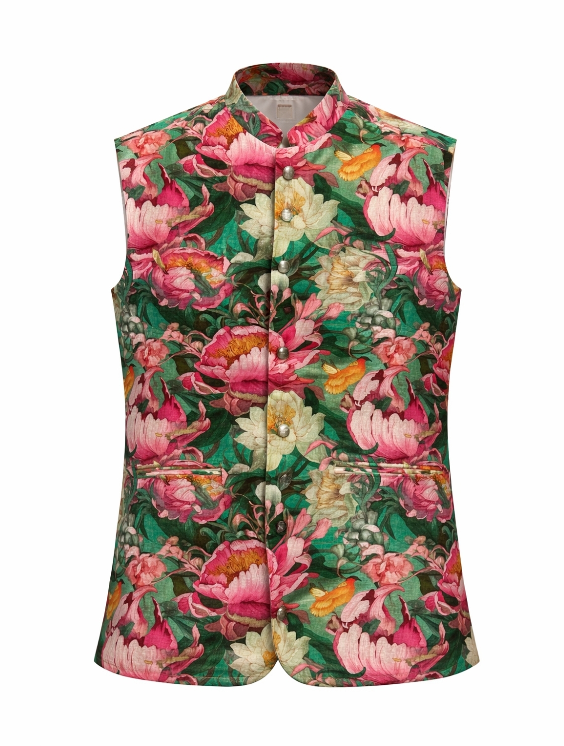 Soham Printed Linen Waistcoat