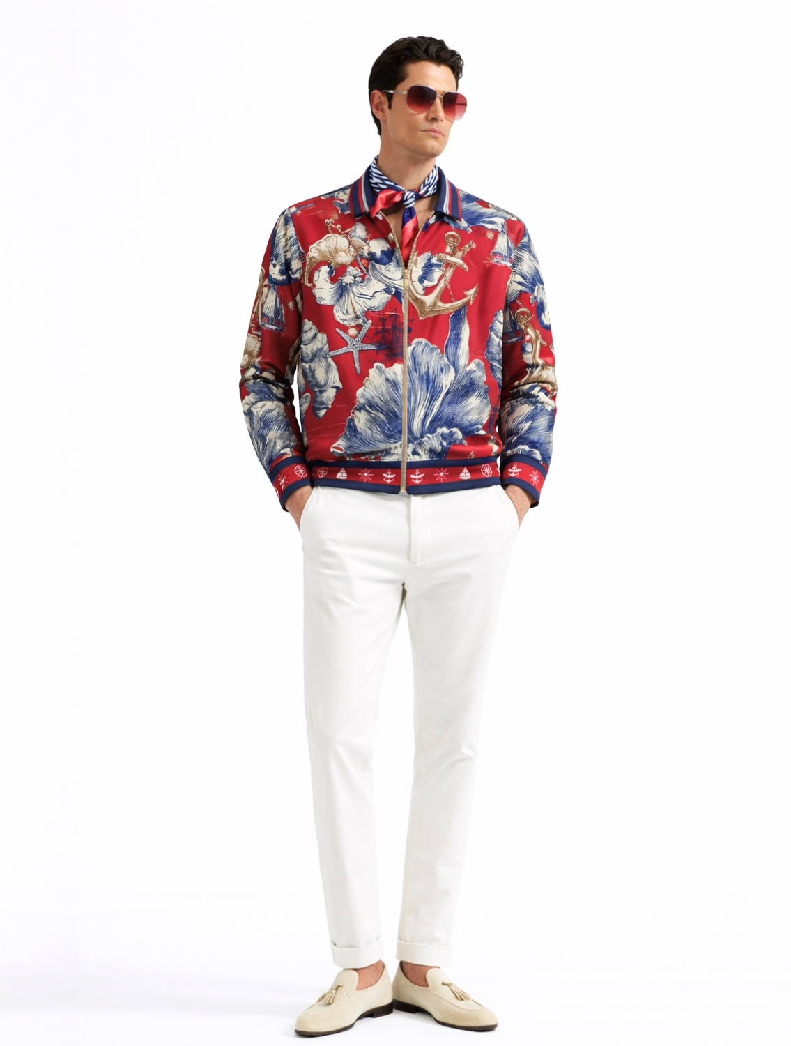 Oceanic Printed Bomber Jacket