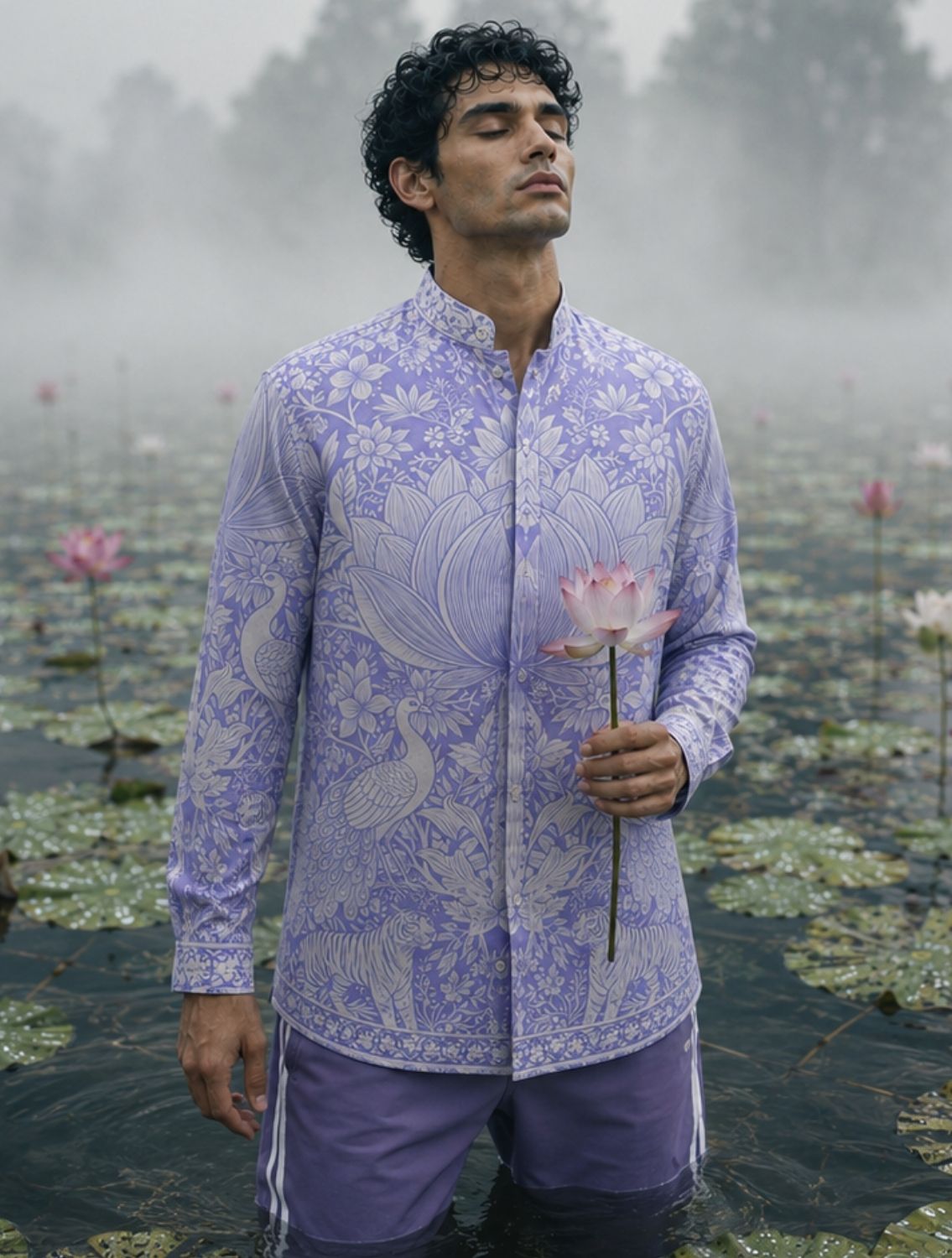 Ruhan Lavendar Printed Shirt