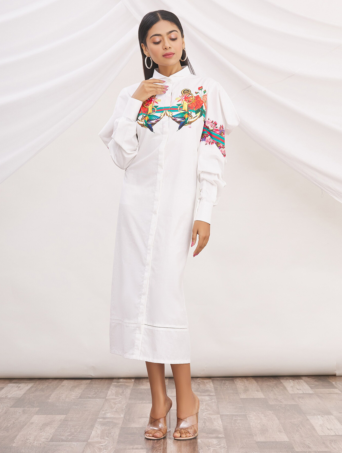 Emma White Anchor Signature Shirt Dress