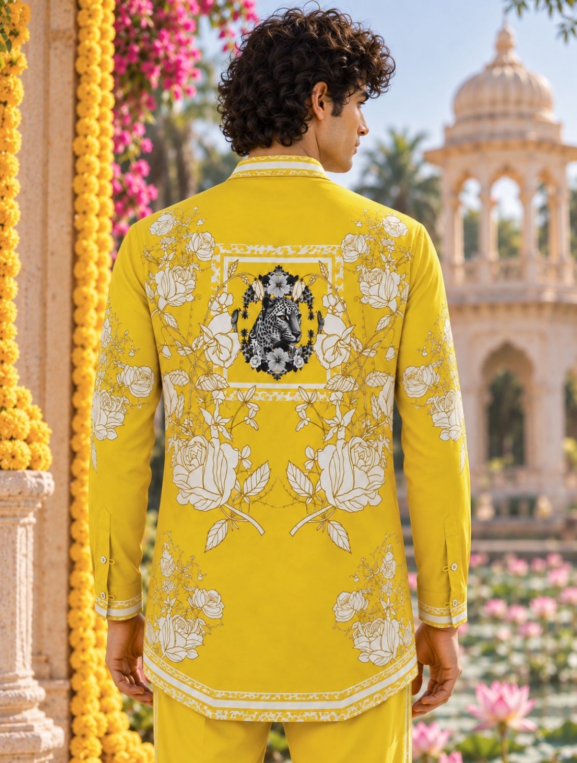 Bharat Yellow Printed Shirt