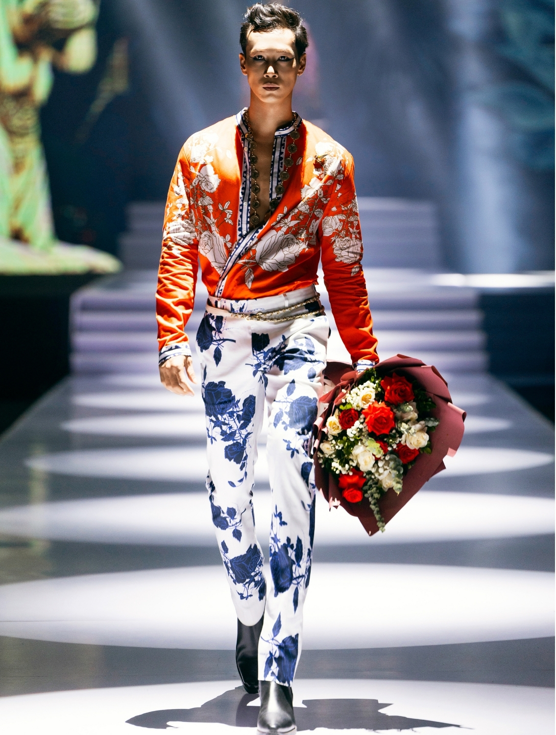 Blue Rose Printed Trousers
