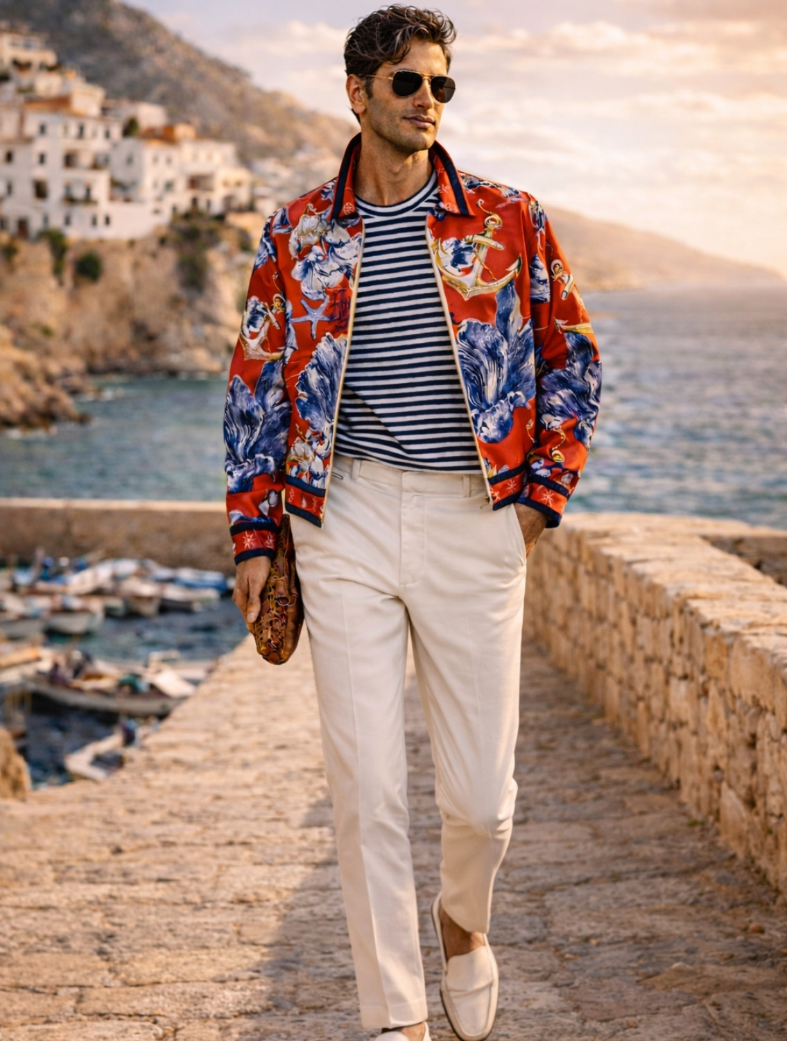 Oceanic Printed Bomber Jacket