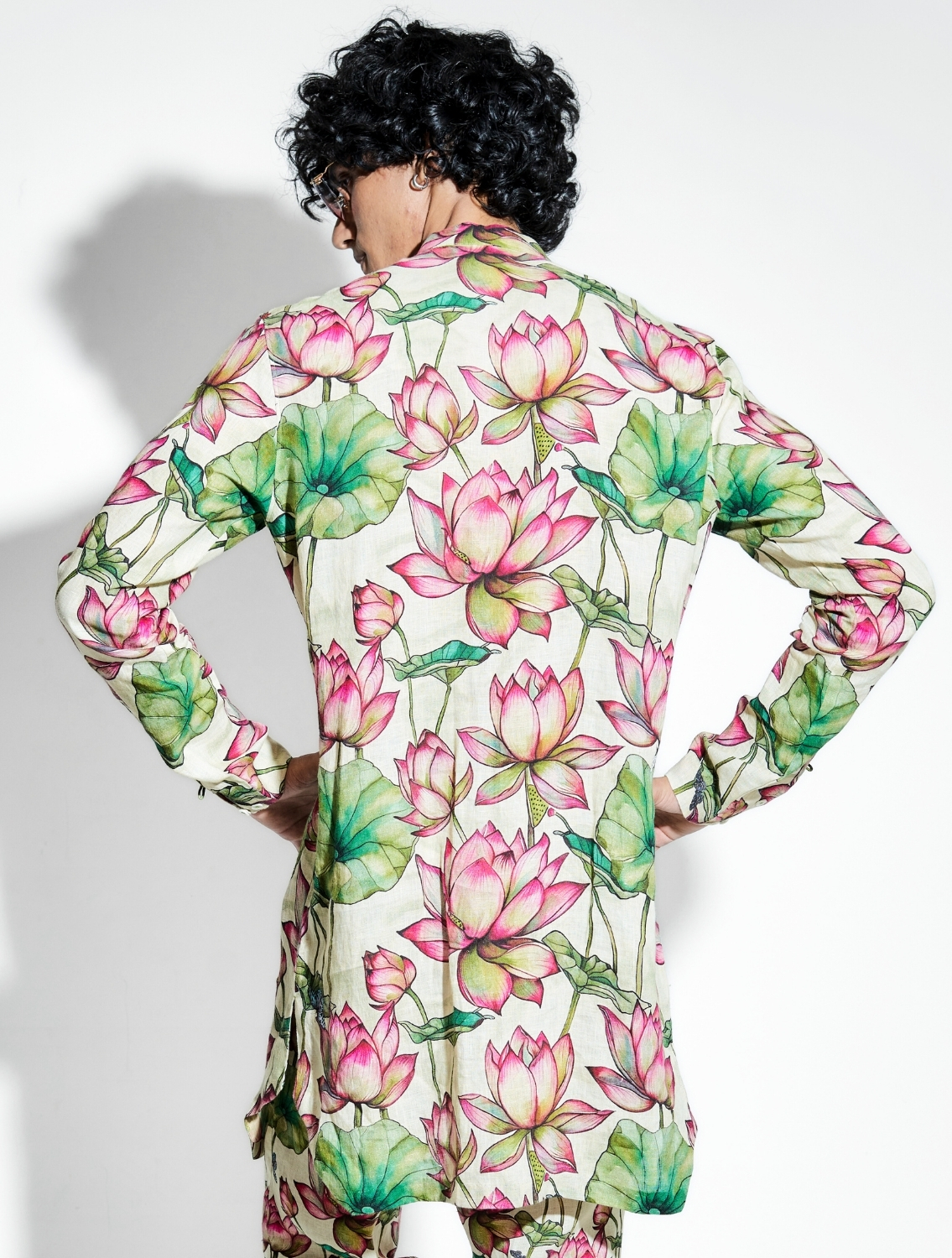 Netra Lotus Printed Linen Coord Set