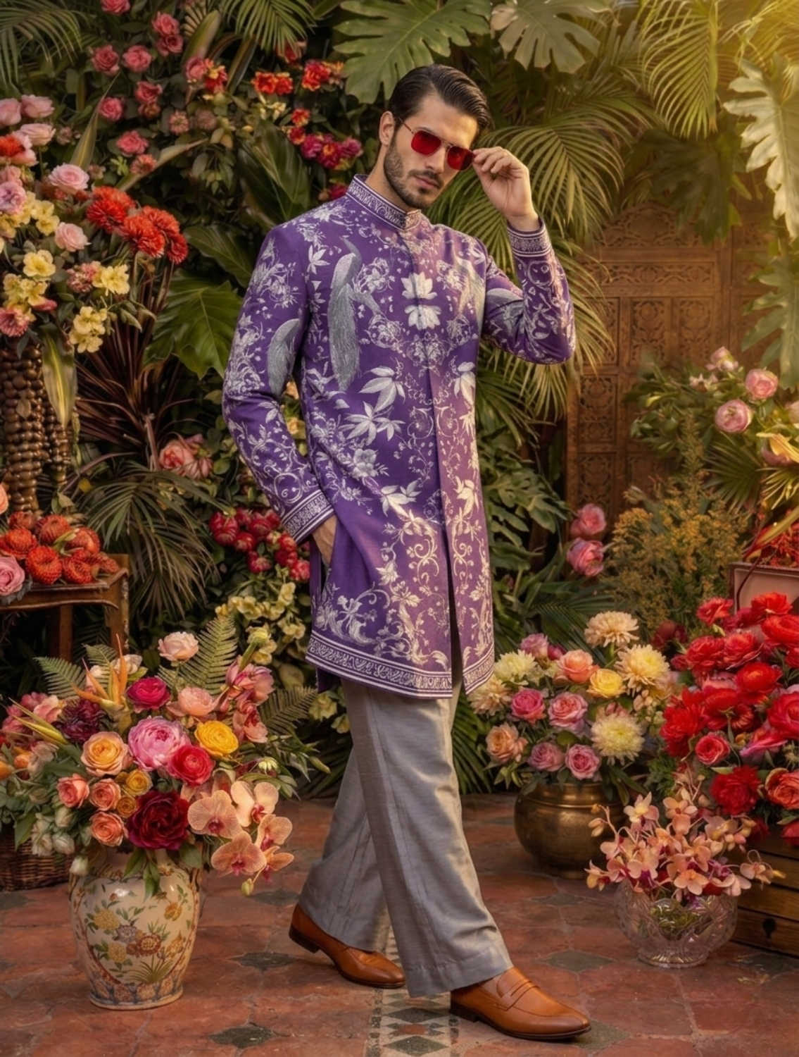 Paars Festive Kurta Pant Set