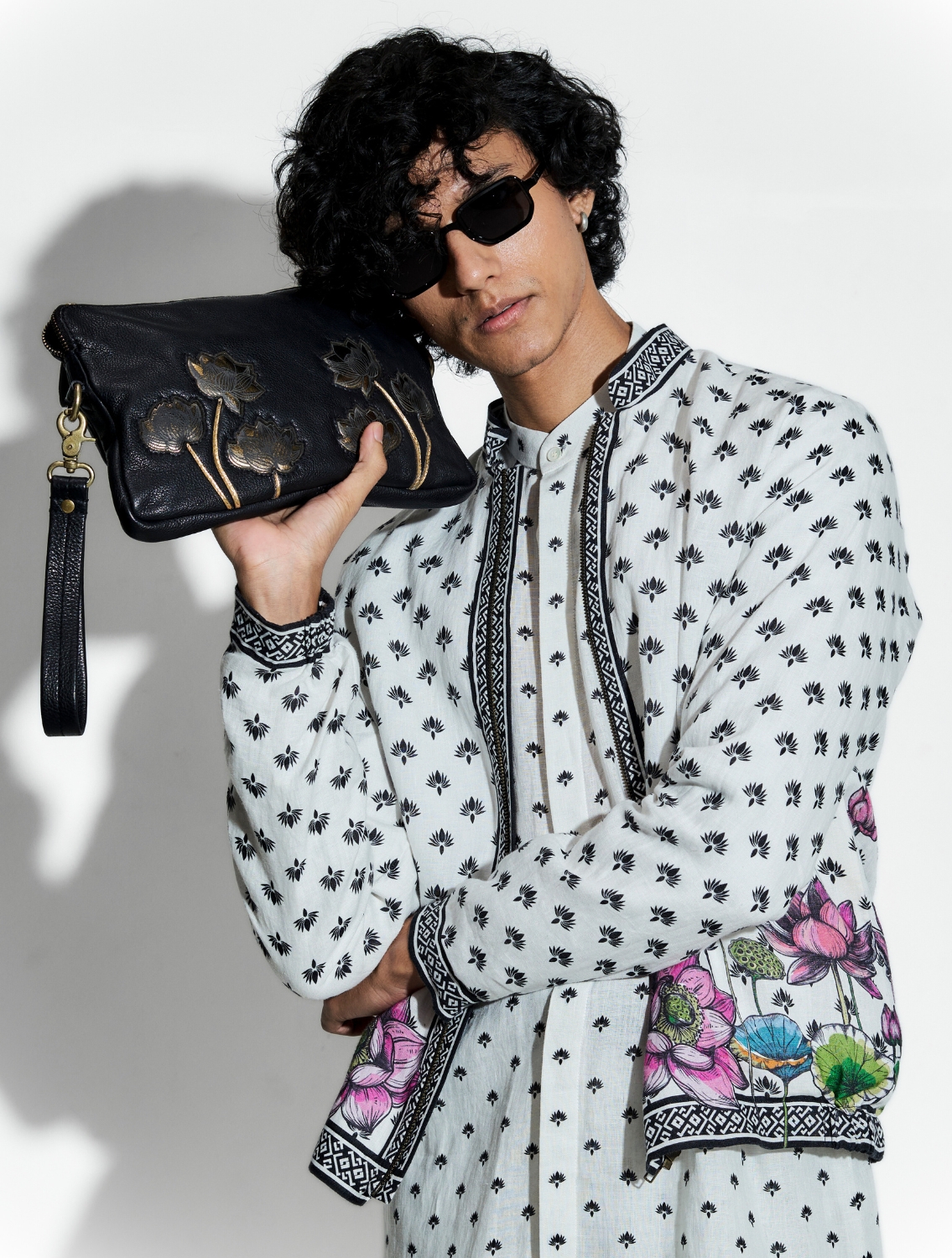 Marg Printed Linen Bomber Jacket