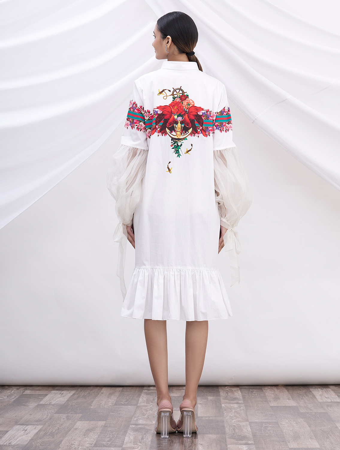 Sitara White Signature Printed Shirt Dress