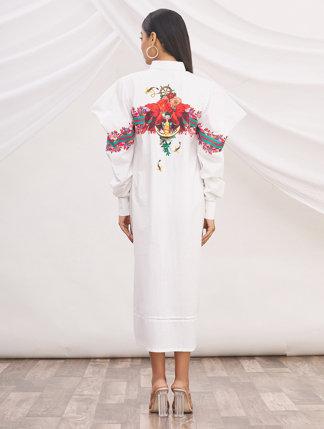 Emma White Anchor Signature Shirt Dress