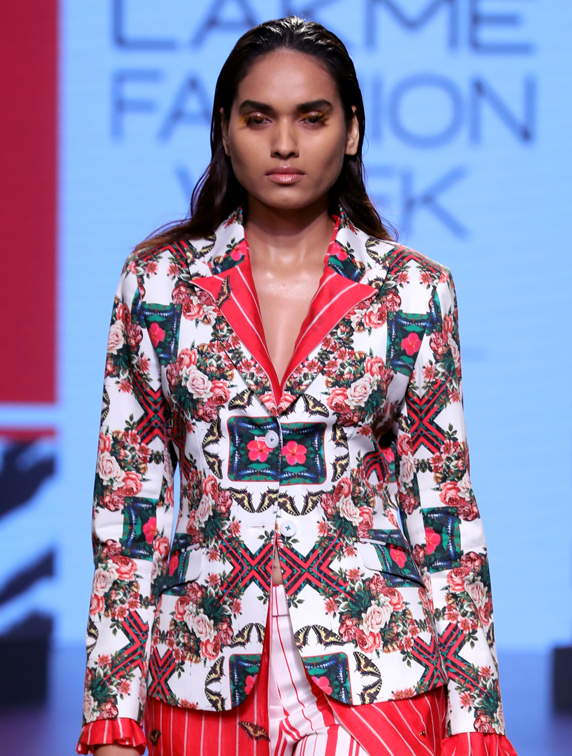 Persica Printed Blazer by Mr Ajay Kumar