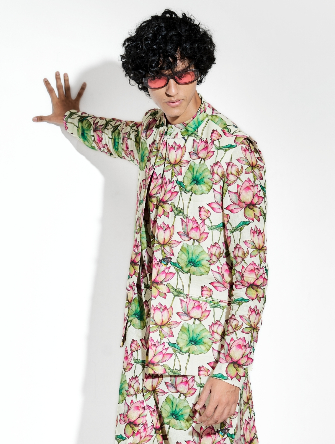 Zambak Printed Linen Bundi