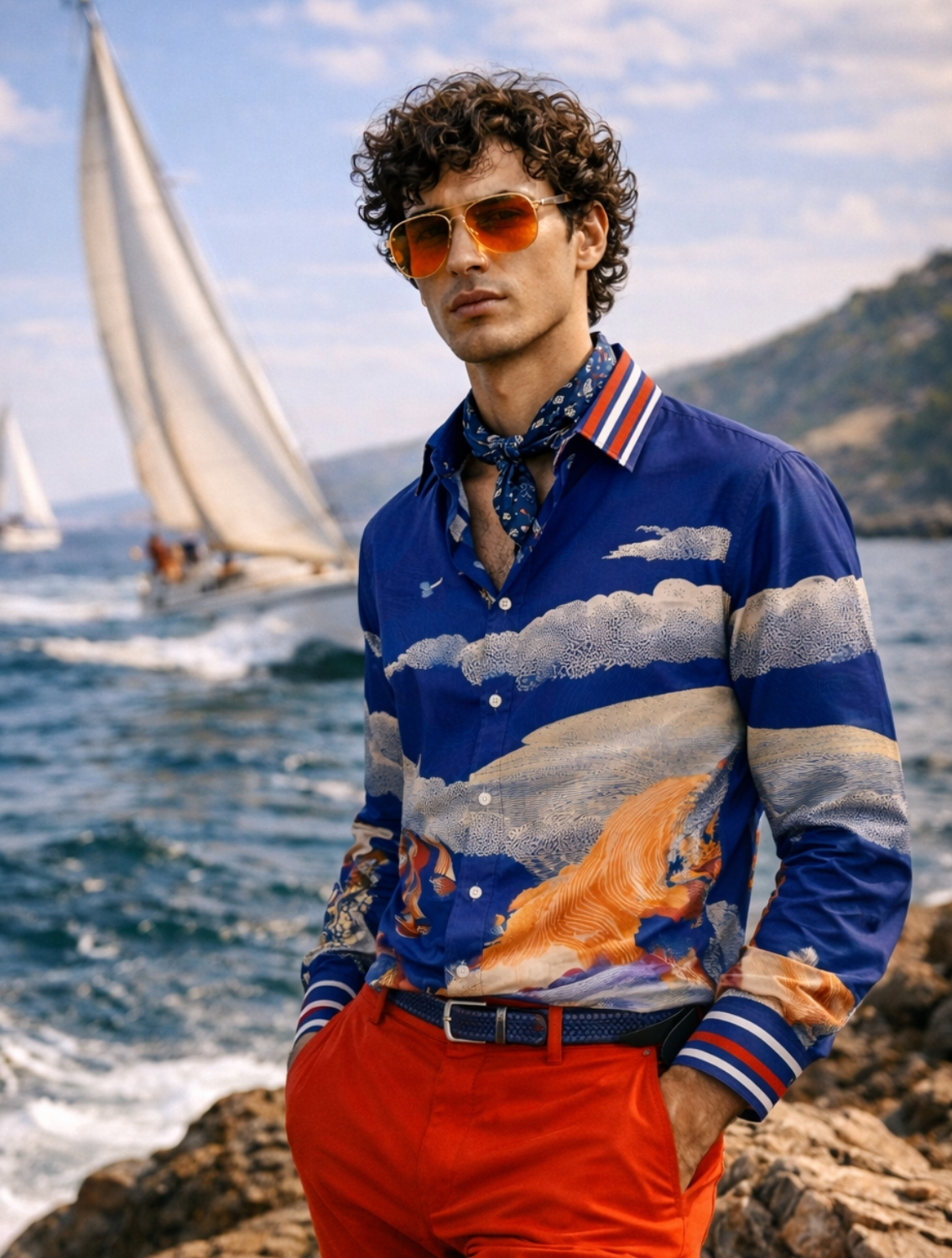 Poseidon Printed Resort Shirt