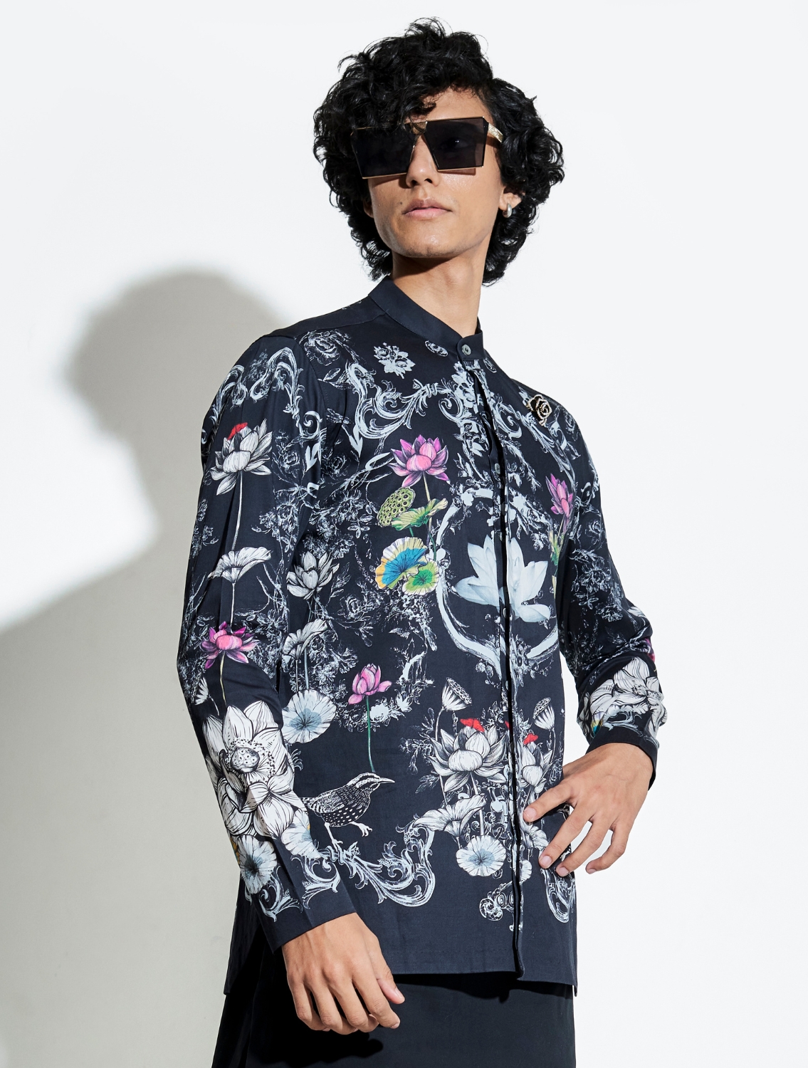 Black Bloom Printed Shirt