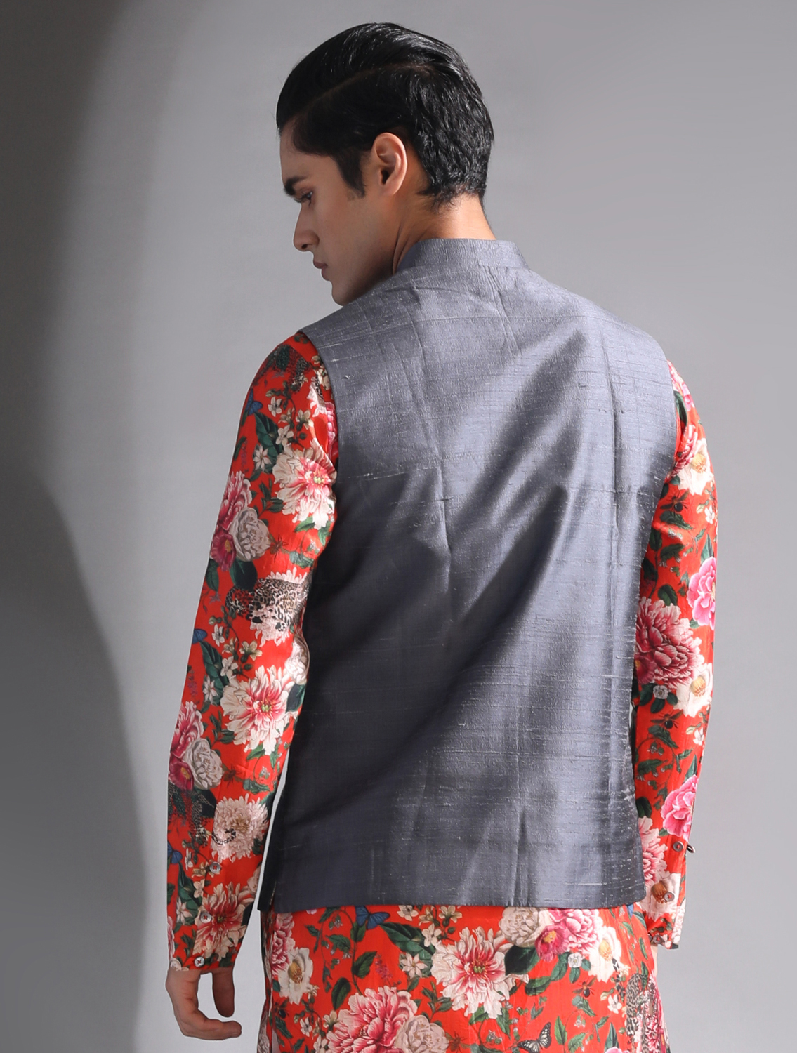 Grey Silk Waistcoat