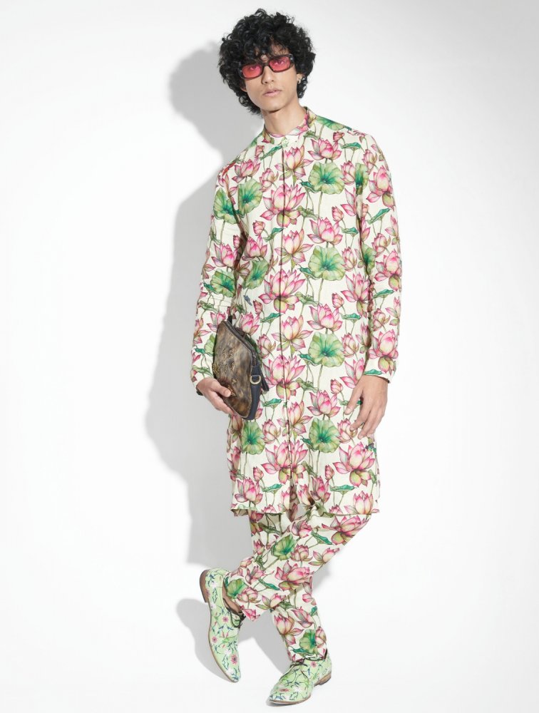 Image of Zambak Printed Linen Coord Set