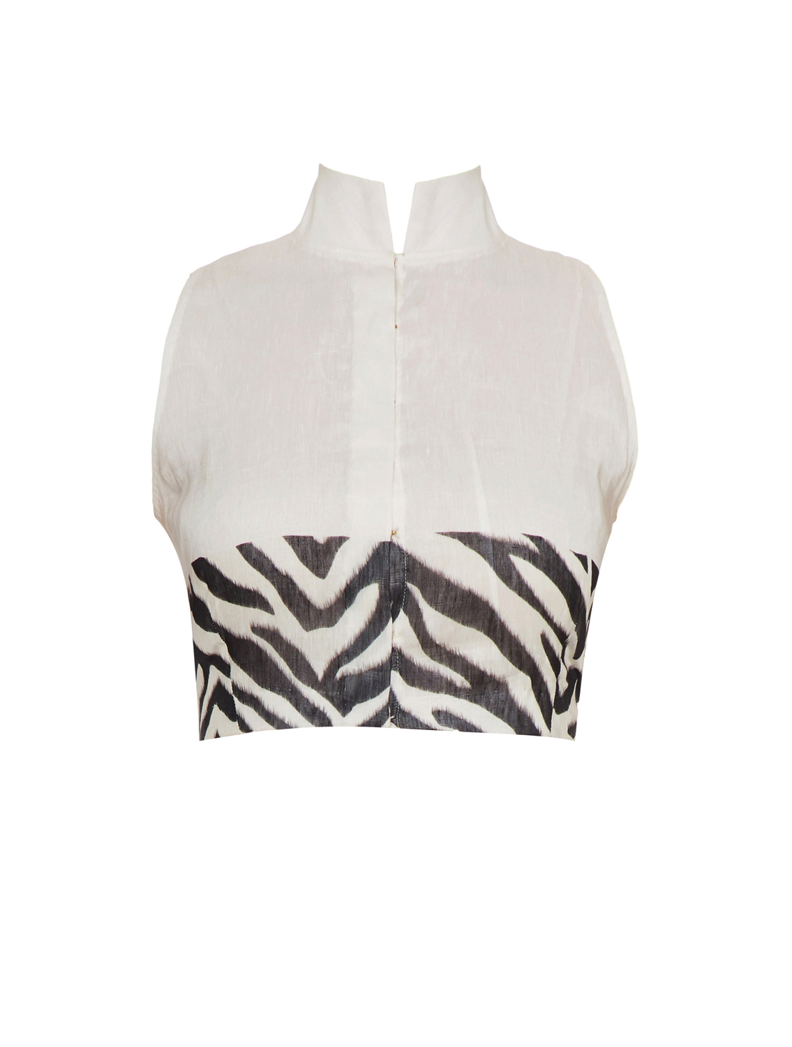 Blac High collar Blouse Front