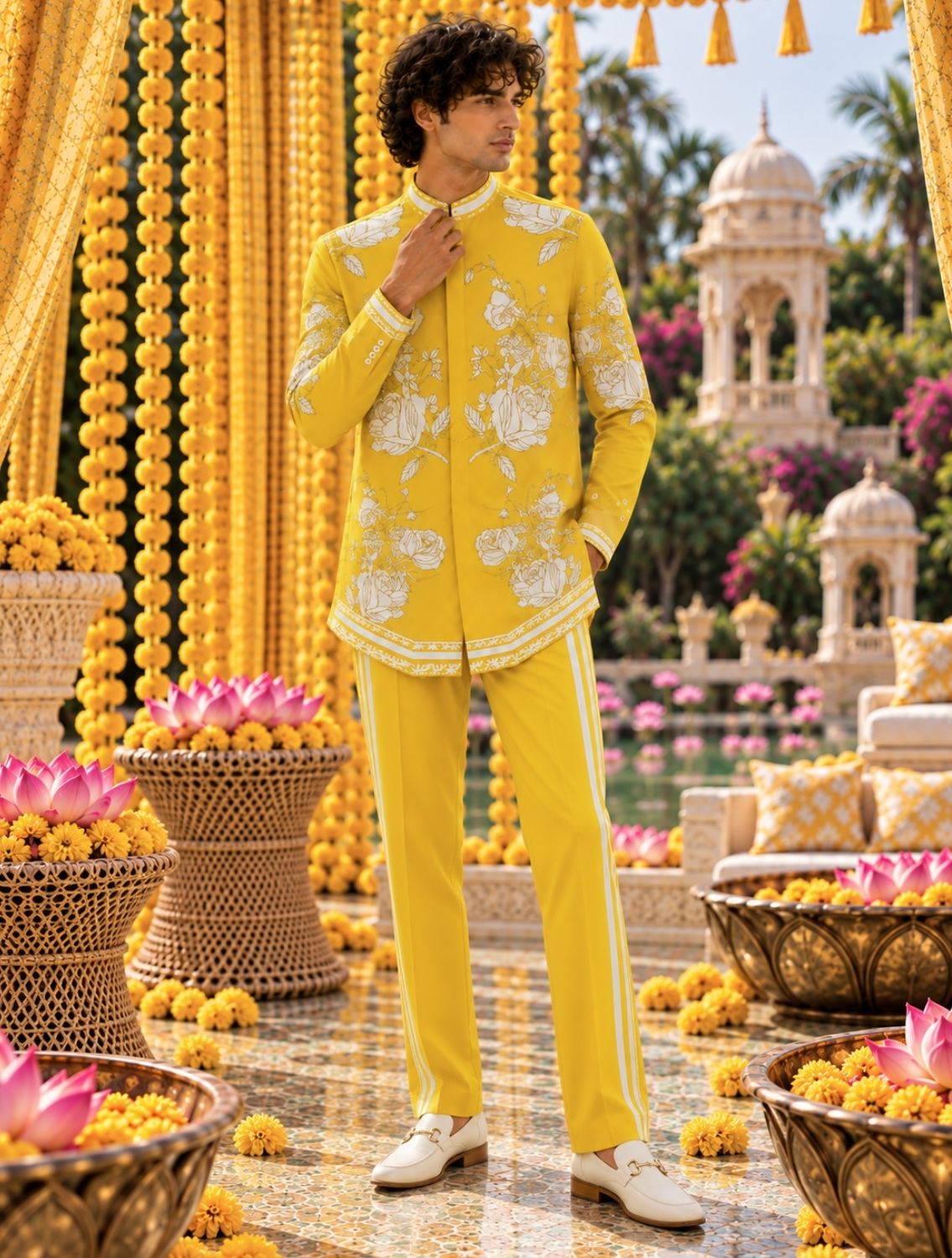 Bharat Yellow Printed Coord Set