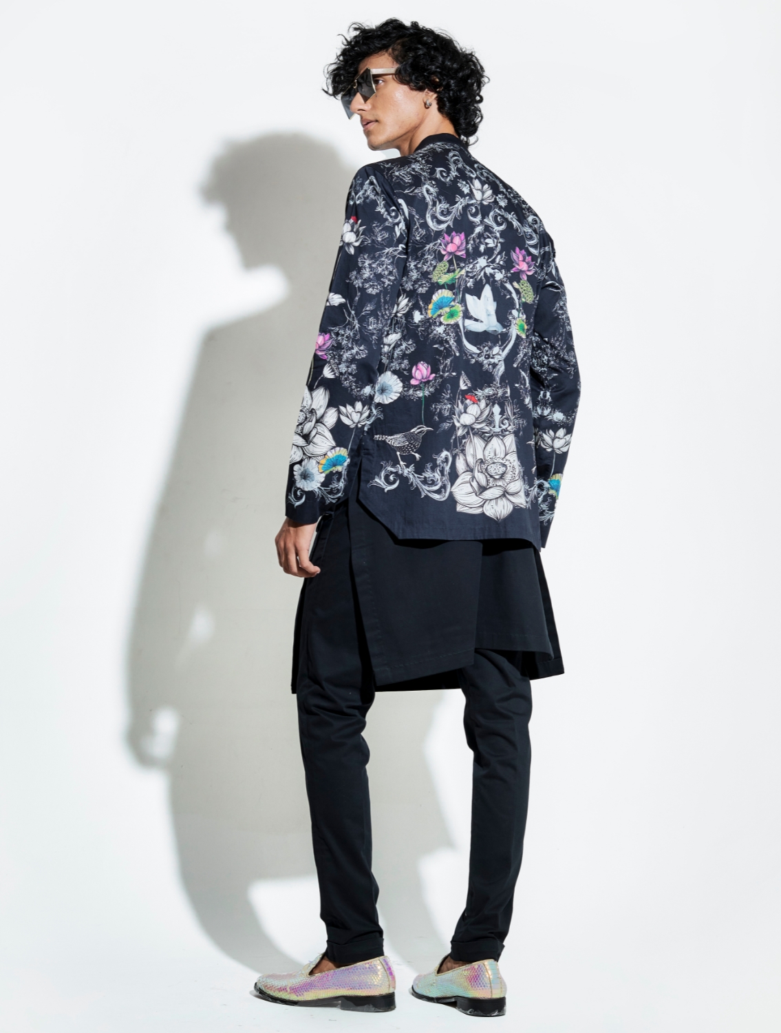 Black Bloom Engineered Printed Shirt