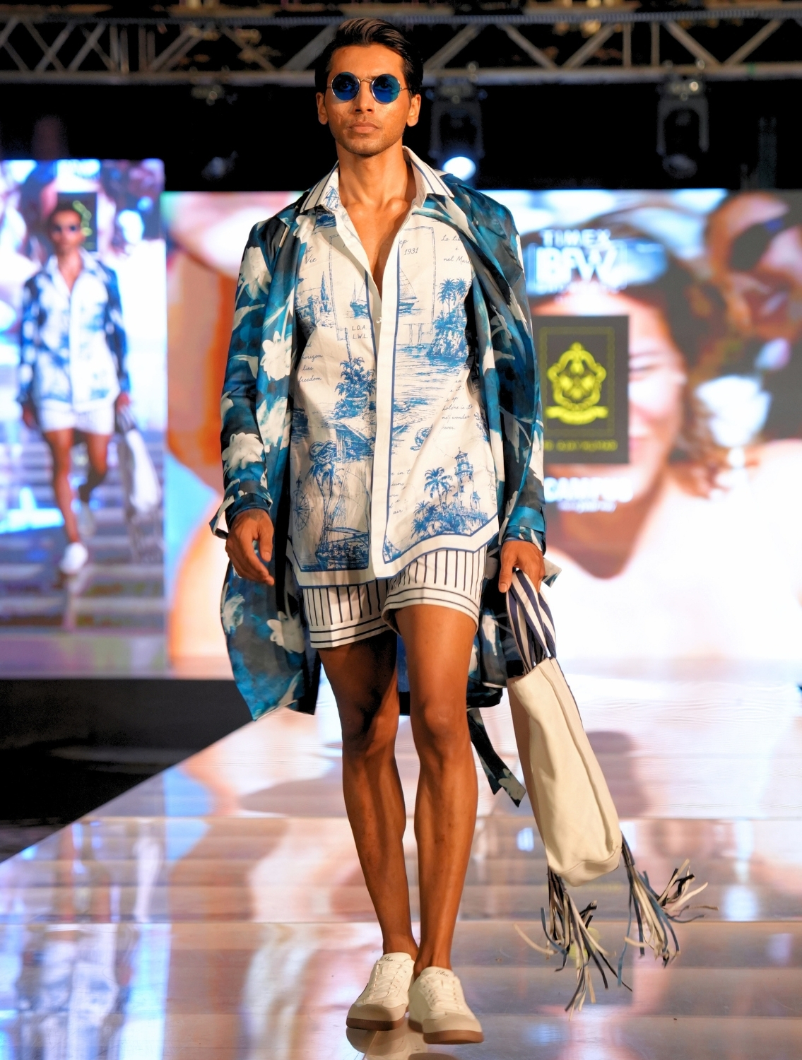 Blue Striper Printed Shorts