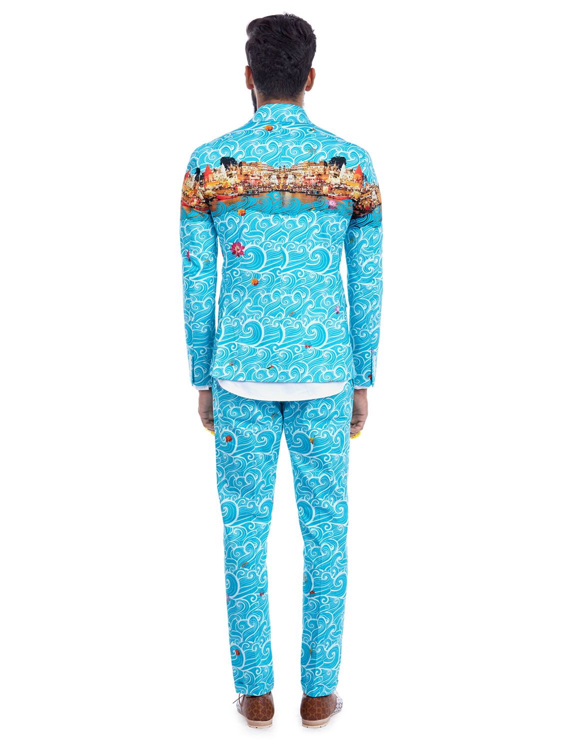 Dharma Blue Blazer in Ganges Print