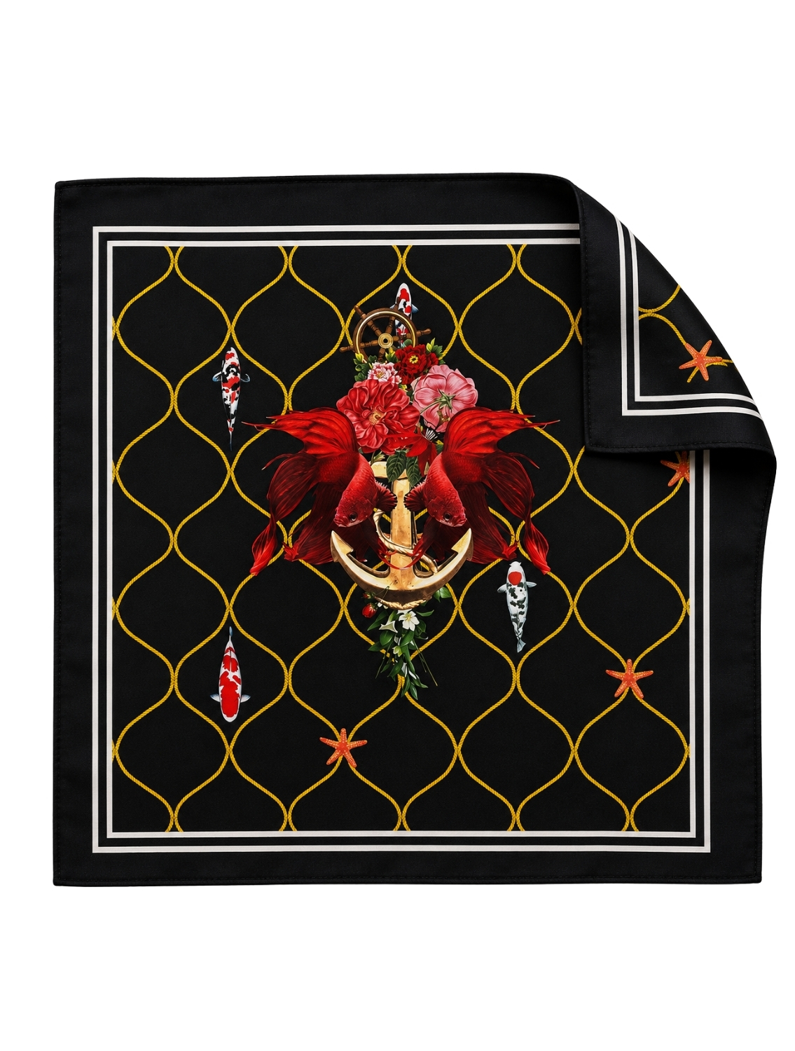 Black Anchor Pocketsquare