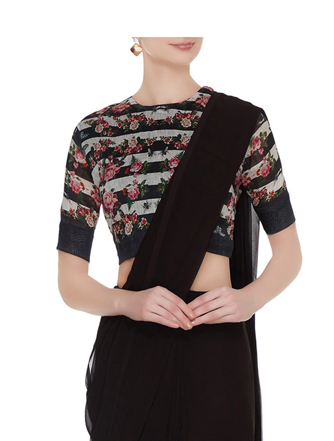 Fleur Stiper Floral Silk Linen Blouse