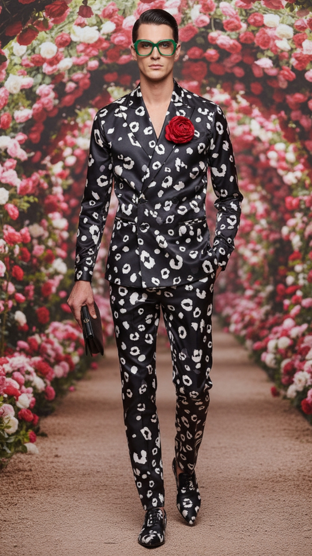 Black Cheetah Printed Trousers