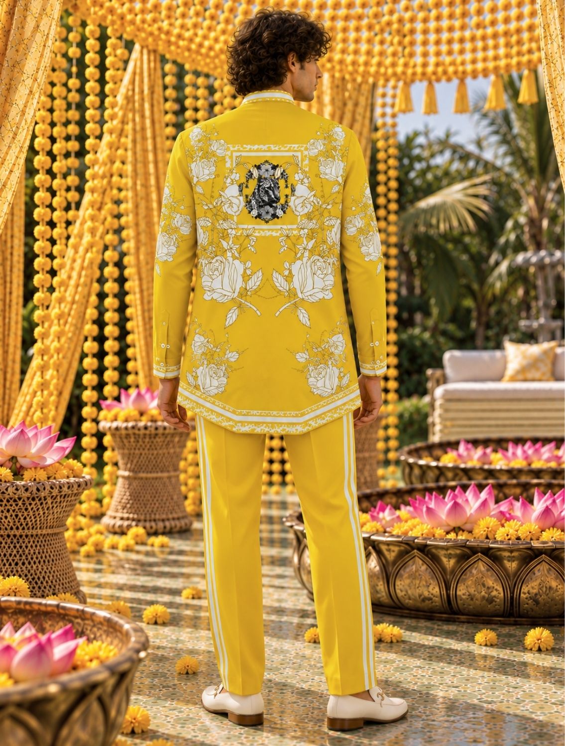 Bharat Yellow Printed Coord Set