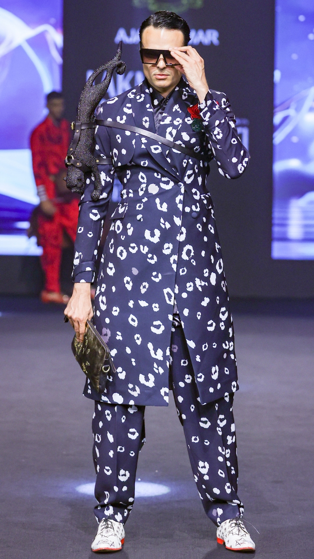 Black Cheetah Printed Trousers