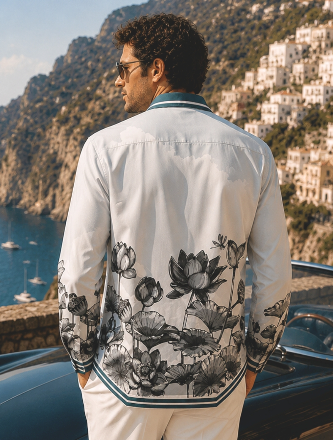 Lotus Blume Grey Printed Shirt