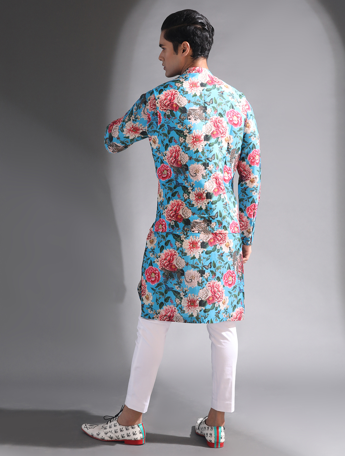 Jhoom Floral Printed Silk Kurta Set