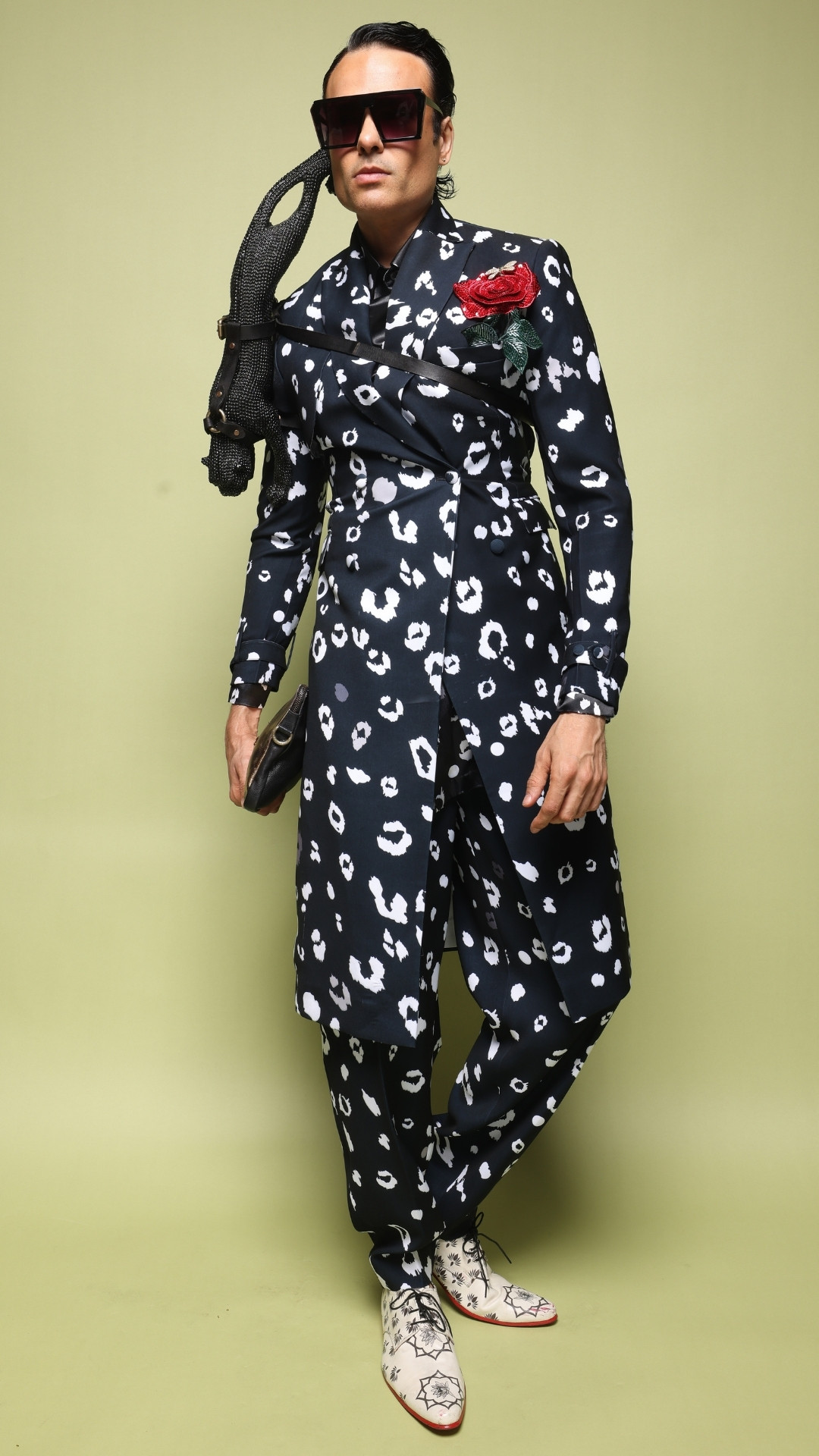 Black Cheetah Printed Trousers