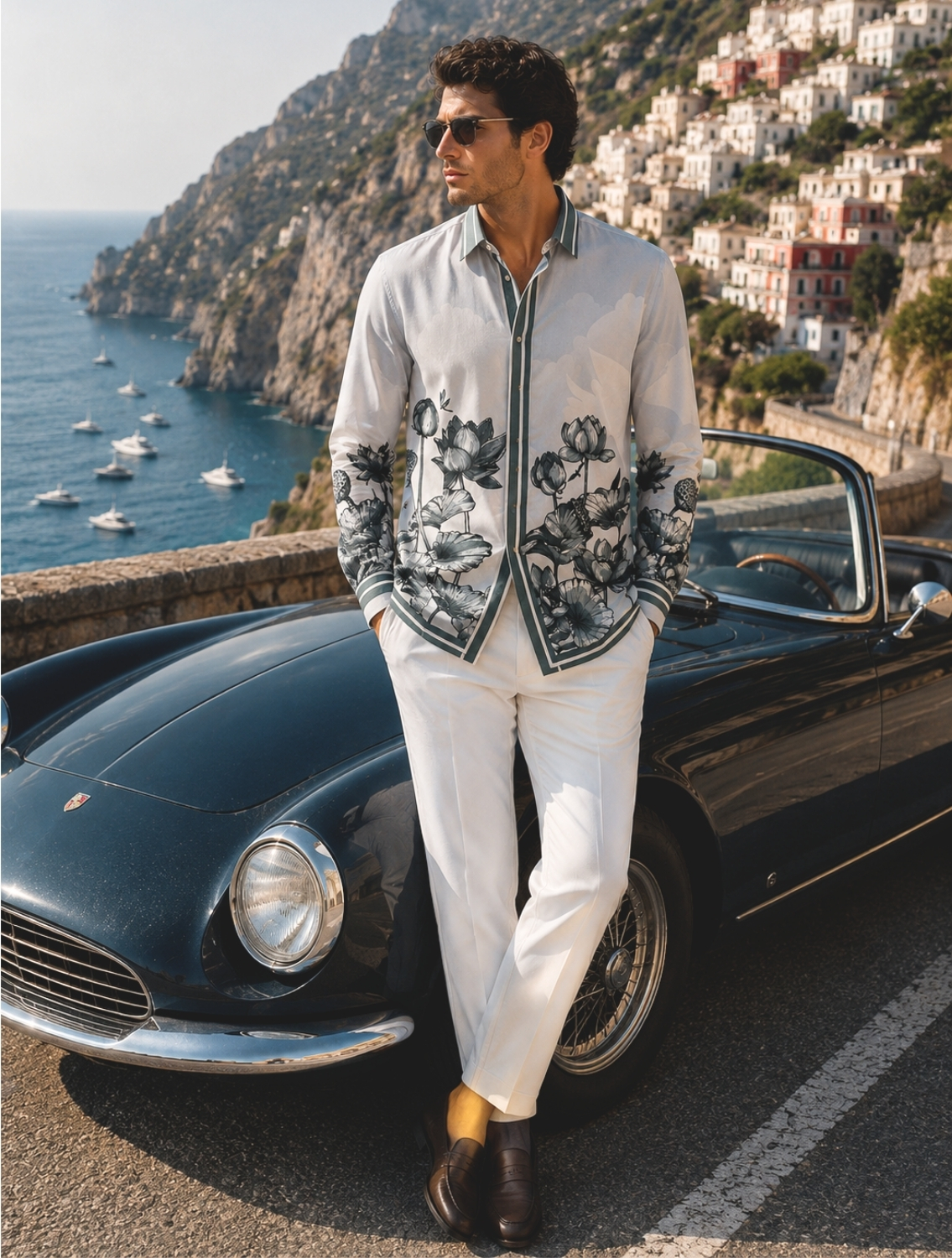 Lotus Blume Grey Printed Shirt