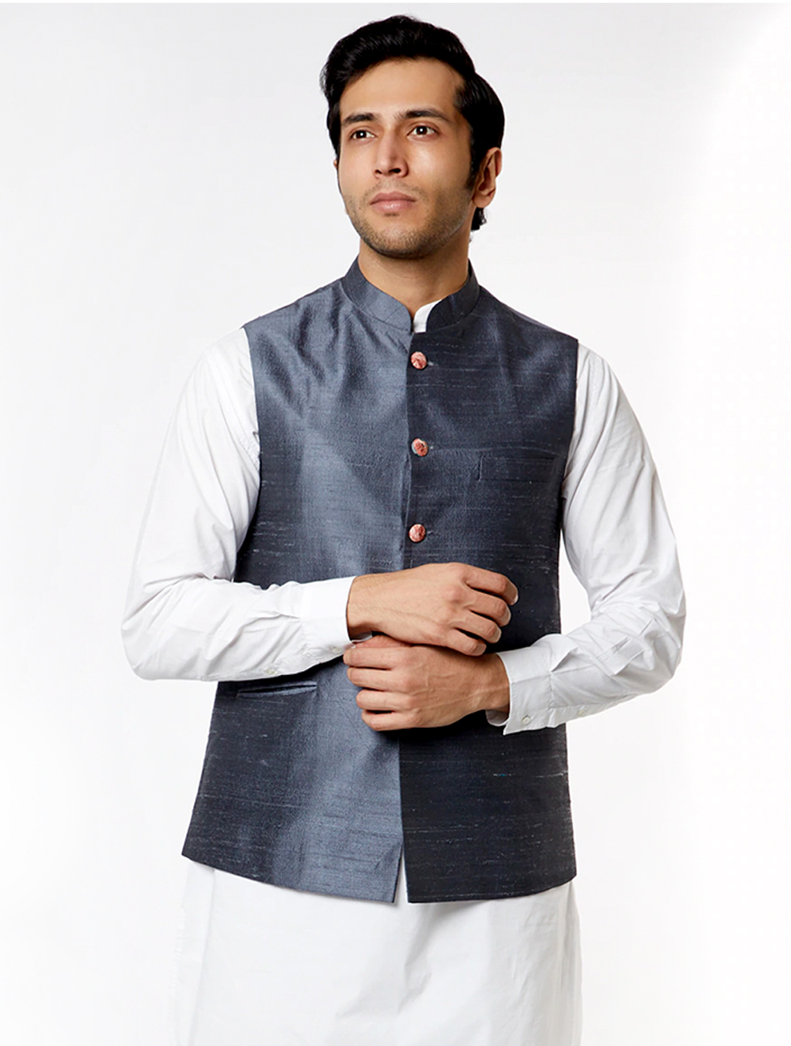 Grey Silk Waistcoat