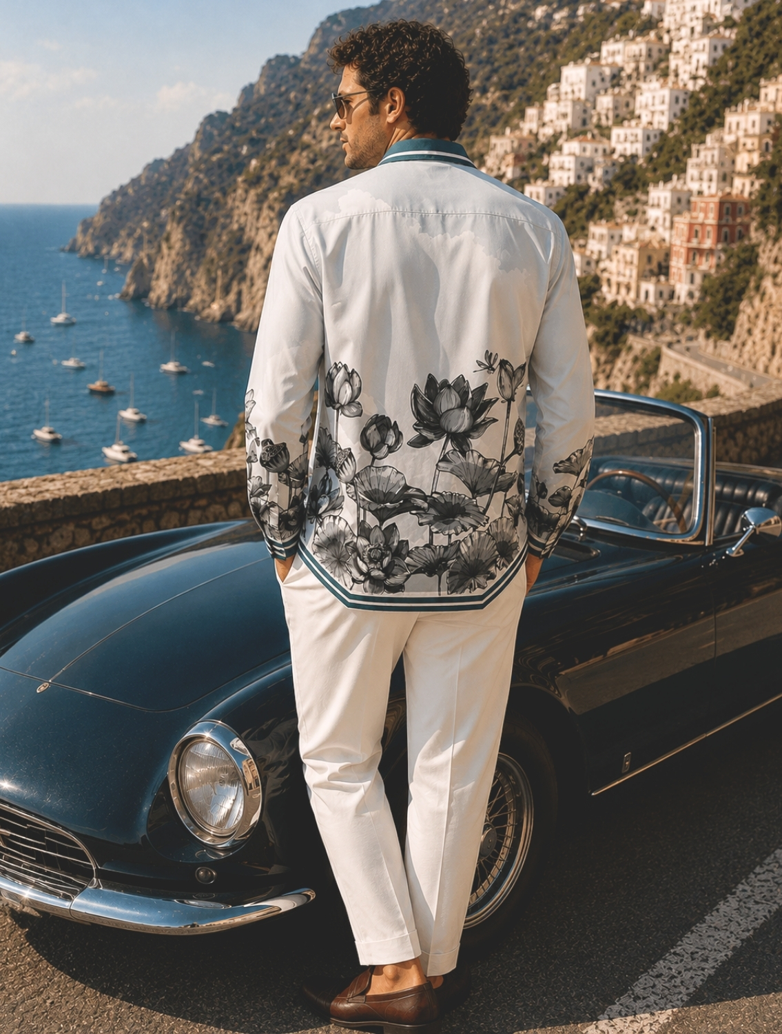 Lotus Blume Grey Printed Shirt