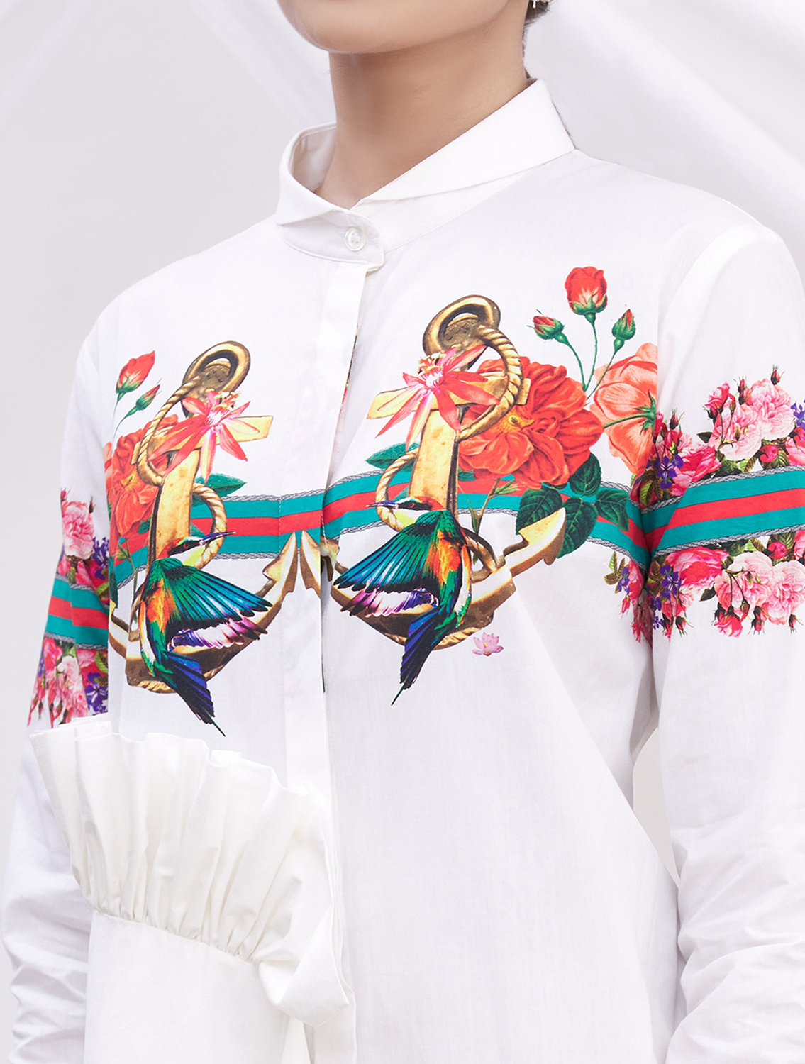 Dashley White Signature Printed Shirt Dress