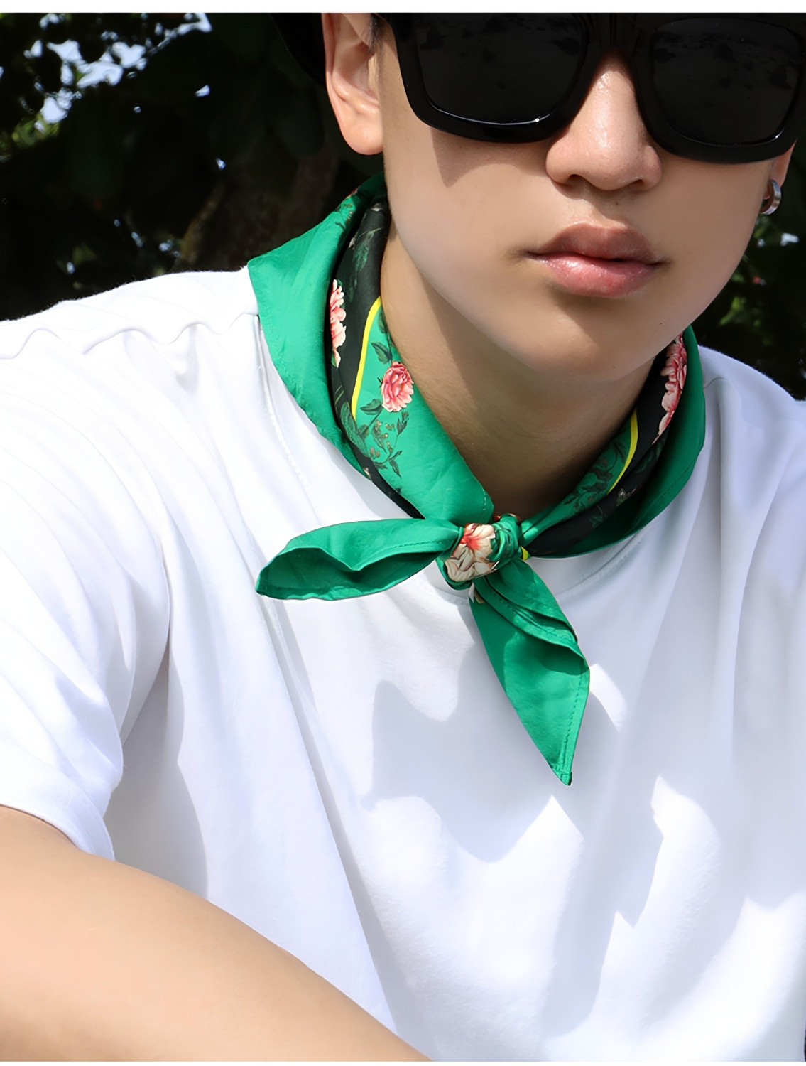Green Leopard Cotton Scarf