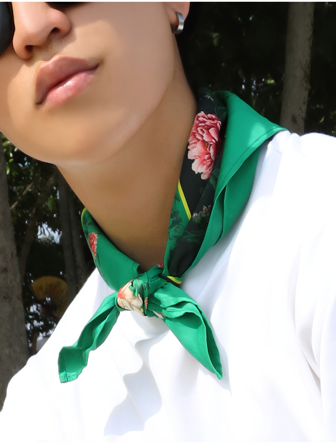 Green Leopard Cotton Scarf