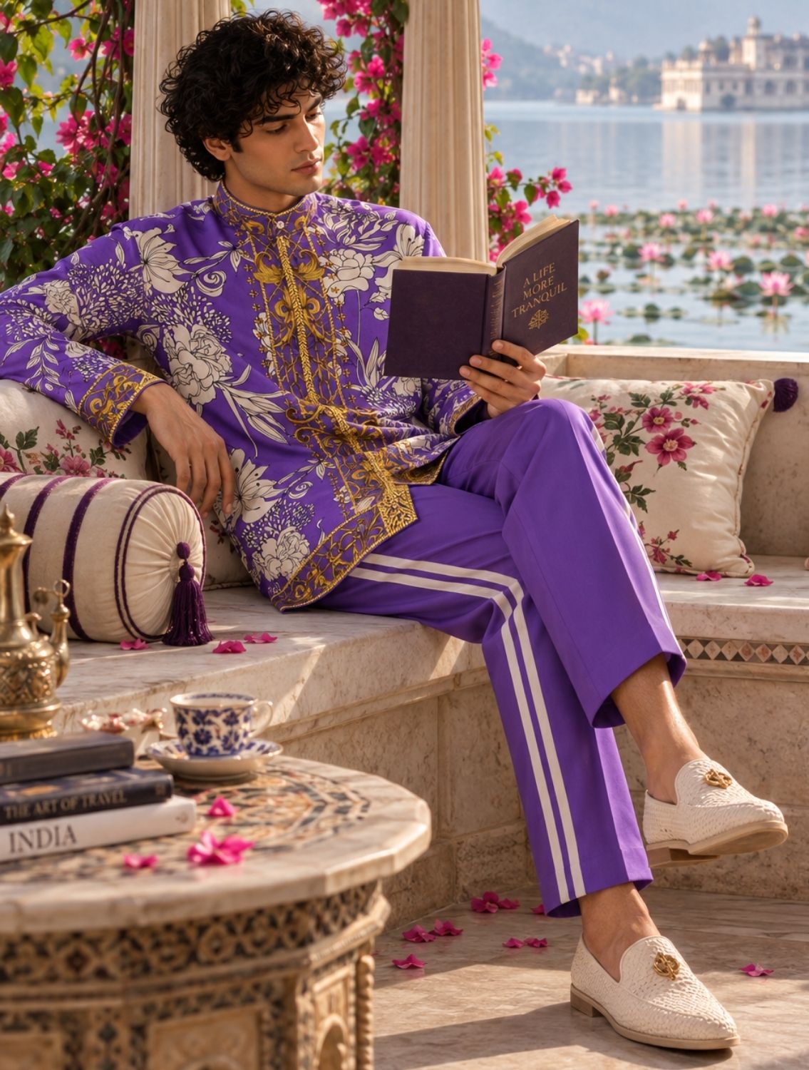 Raas Purple Printed Coord Set