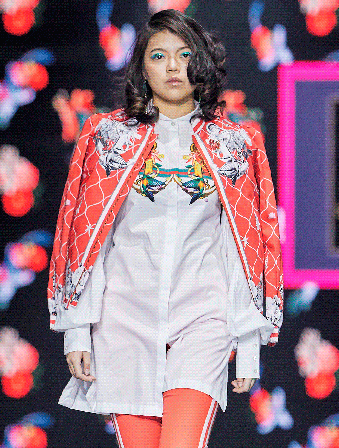 Coral Aquesthetic Bomber Jacket
