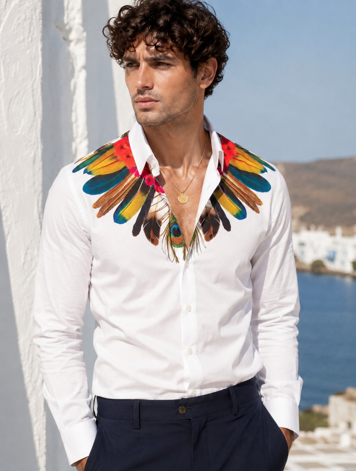 Indicus Feather Printed Shirt